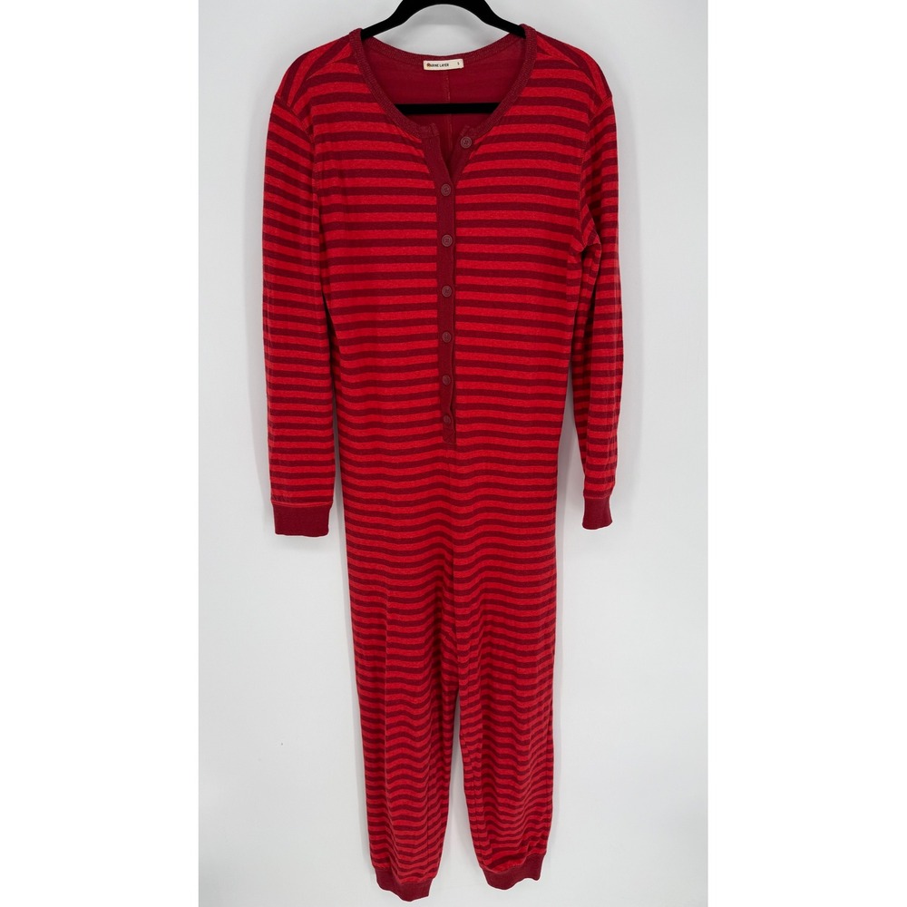 MARINE LAYER RED STRIPED ONE PIECE PAJAMA MODAL ORGANIC COTTON SMALL
